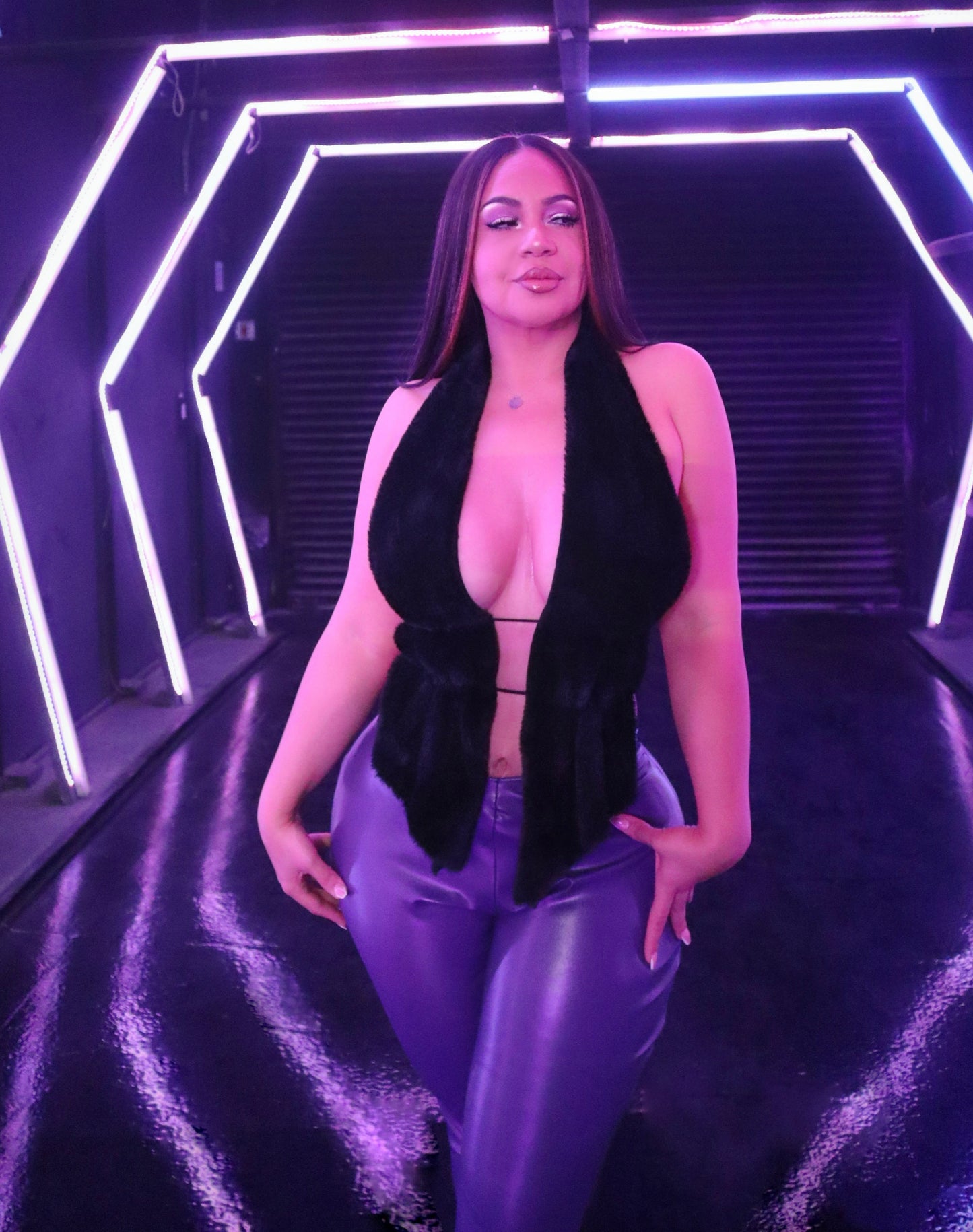 AMIIRA Faux Fur Top